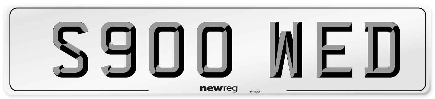 S900 WED Number Plate from New Reg